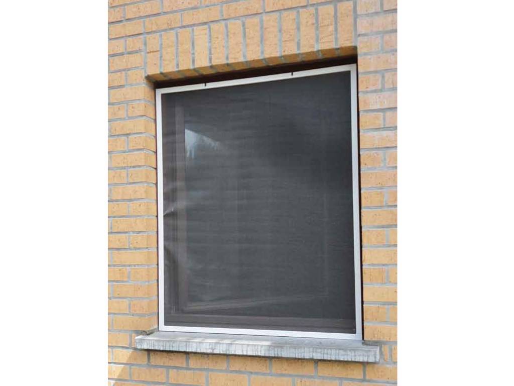 Aluminium Vliegenraam Wit 100 x 120 cm.