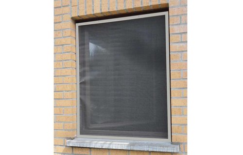 Aluminium Vliegenraam Grijs 100 x 120 cm.