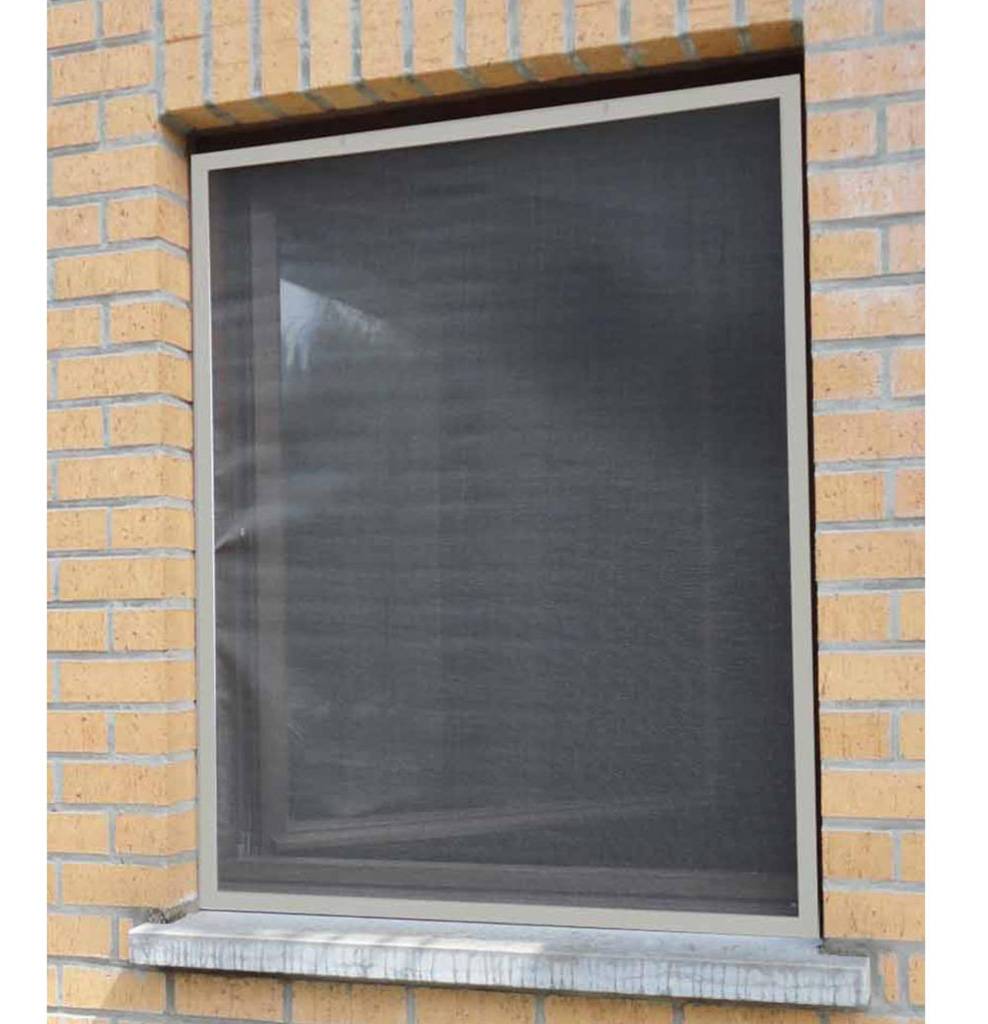 Aluminium Vliegenraam Grijs 100 x 120 cm.