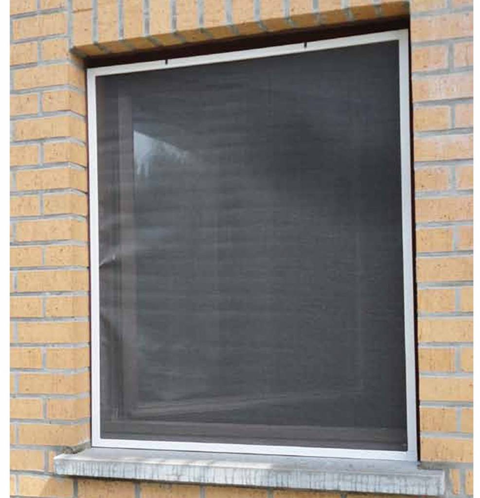 Aluminium Vliegenraam Wit 120 x 150 cm.