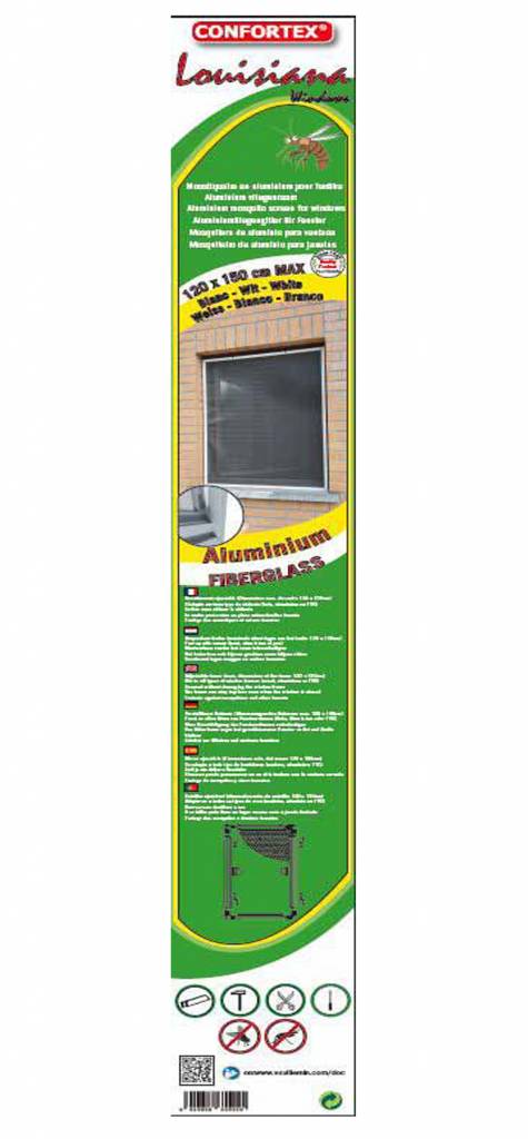 Aluminium Vliegenraam Wit 120 x 150 cm. Aluminium Vliegenraam Wit 120 x 150 cm.