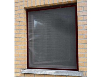 Aluminium Vliegenraam Bruin 120 x 150 cm.