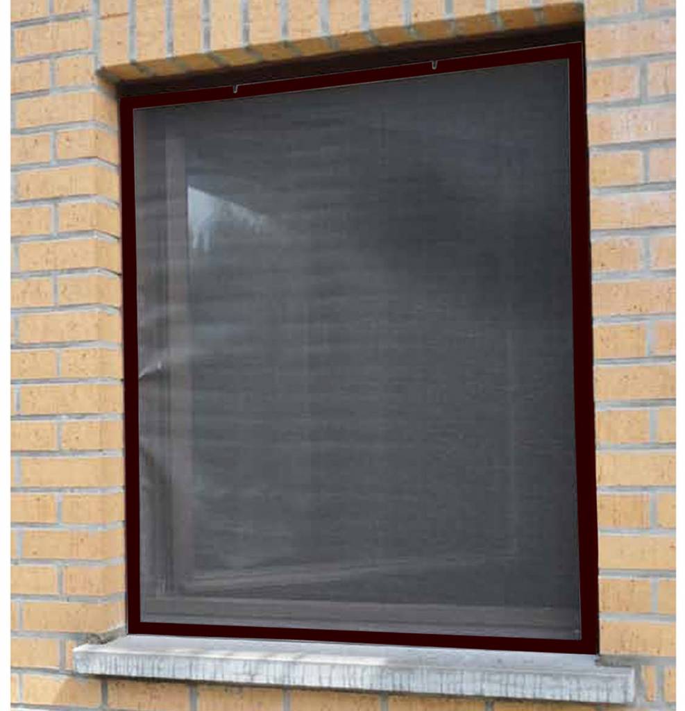 Aluminium Vliegenraam Bruin 120 x 150 cm.