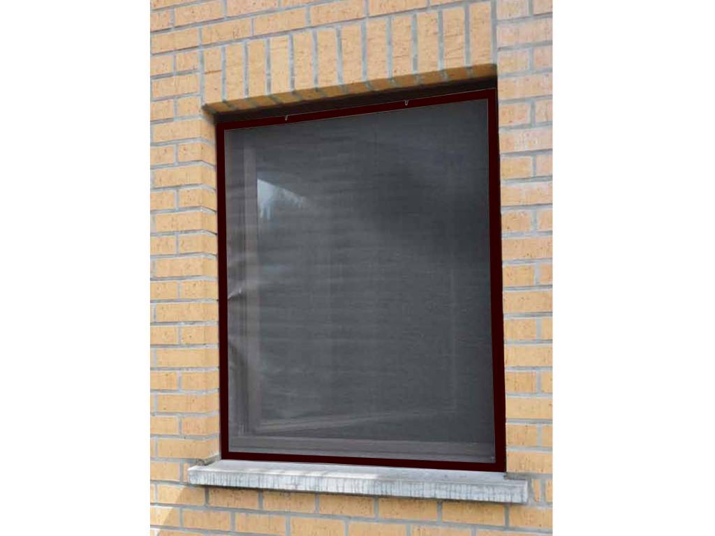 Aluminium Vliegenraam Bruin 120 x 150 cm.