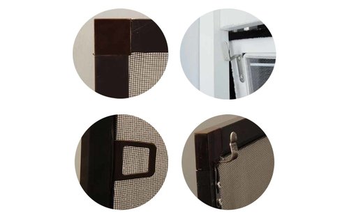 Aluminium Vliegenraam Bruin 120 x 150 cm.