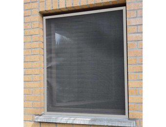 Aluminium Vliegenraam Grijs 120 x 150 cm.