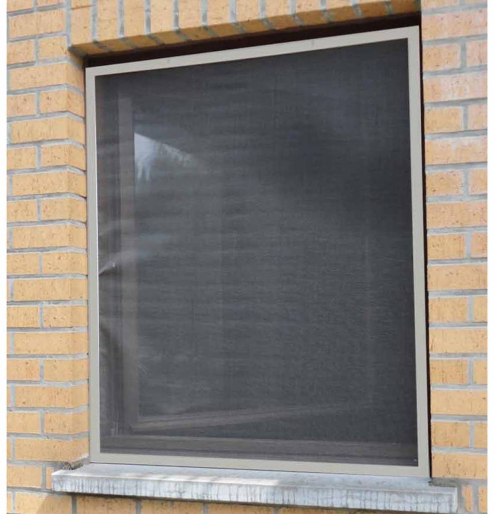 Aluminium Vliegenraam Grijs 120 x 150 cm.