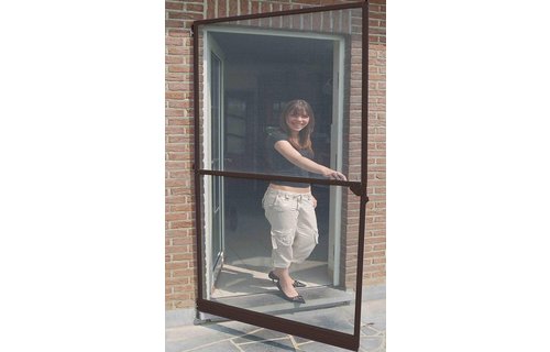 Aluminium Hordeur Bruin 100 x 215 cm.