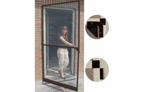 Aluminium Hordeur Bruin 100 x 215 cm.