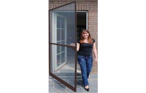 Aluminium Hordeur Bruin 100 x 215 cm.