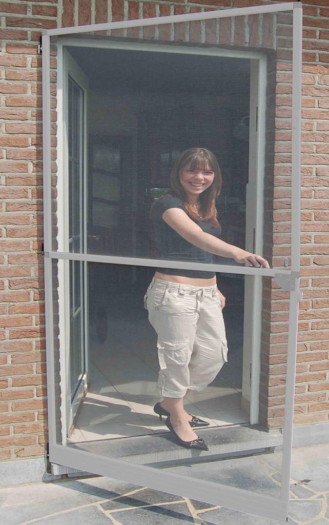 Aluminium Hordeur Grijs 100 x 215 cm.