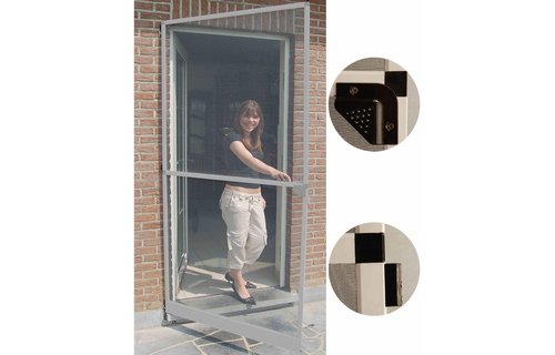 Aluminium Hordeur Grijs 100 x 215 cm.