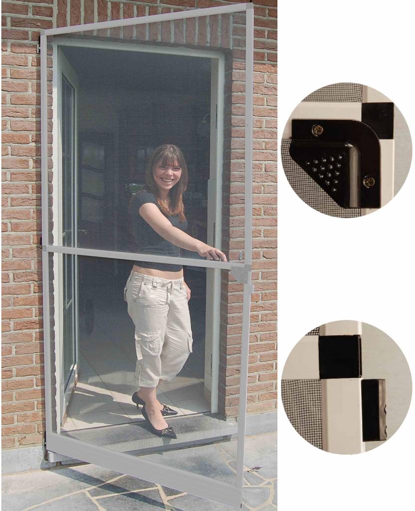 Aluminium Hordeur Grijs 100 x 215 cm.