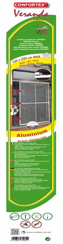 Aluminium Hordeur Veranda Bruin 150 x 220 cm. Aluminium Hordeur Veranda Bruin 150 x 220 cm.