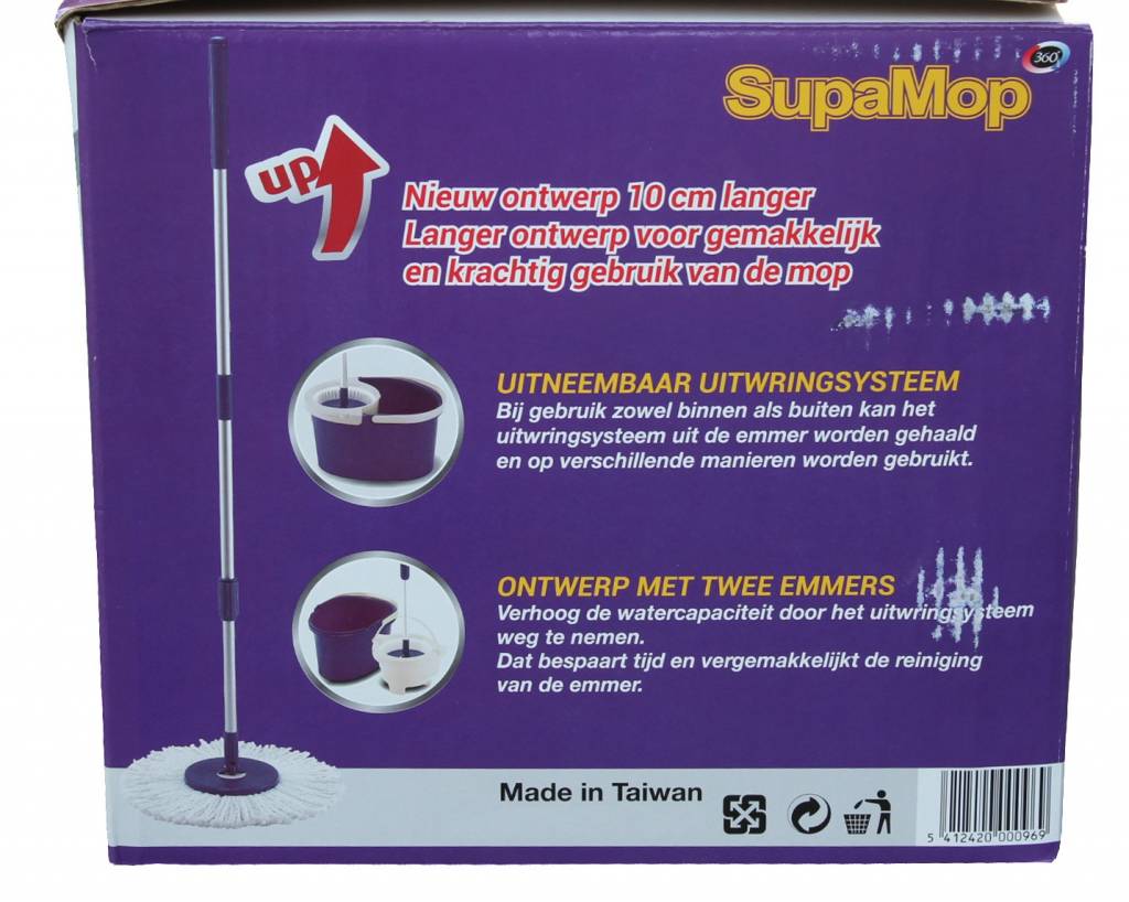 Supa Mop UP & Down met uitneembaar uitwringsysteem Supa Mop UP & Down met uitneembaar uitwringsysteem