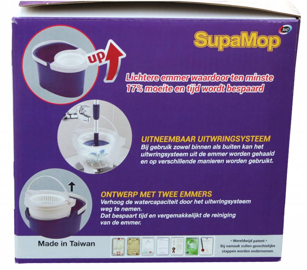 Supa Mop UP & Down met uitneembaar uitwringsysteem Supa Mop UP & Down met uitneembaar uitwringsysteem