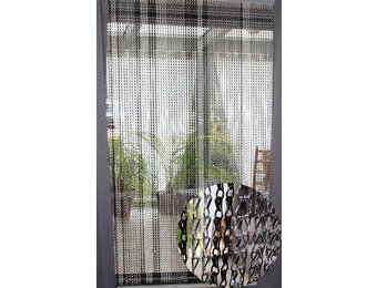 Ketting vliegengordijn Zilver / Zwart 100 x 220 cm.