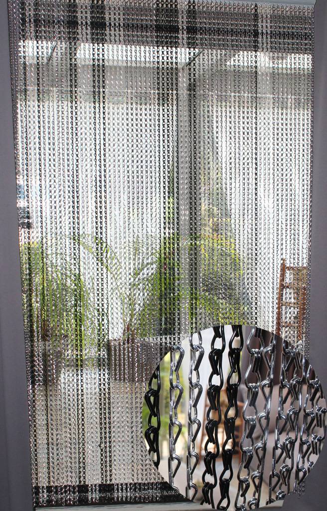 Ketting vliegengordijn Zilver / Zwart 100 x 220 cm. Ketting vliegengordijn Zilver / Zwart 100 x 220 cm.