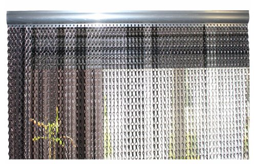 Ketting vliegengordijn Zilver / Zwart 90 x 200 cm.