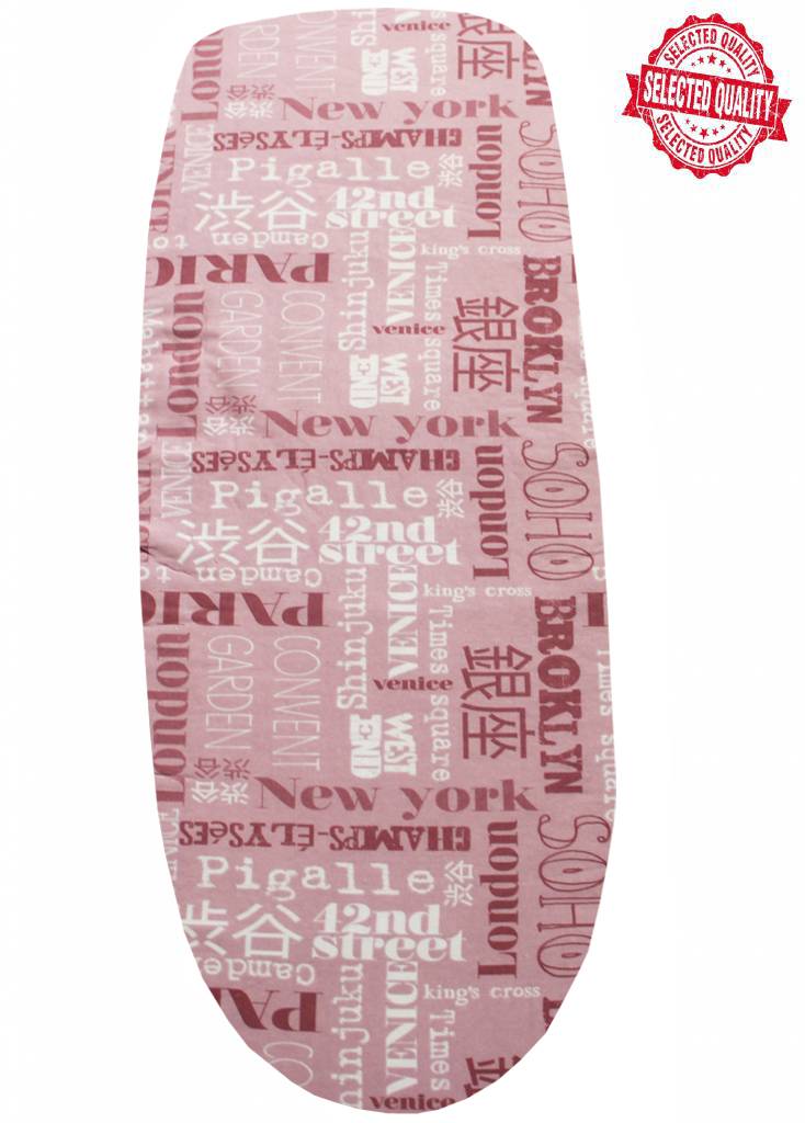 Strijkplankovertrek 140 X 50 cm. New York roos