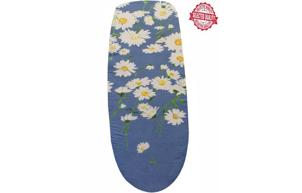 Strijkplankhoes 140 X 50 cm. Blauw / witte bloem