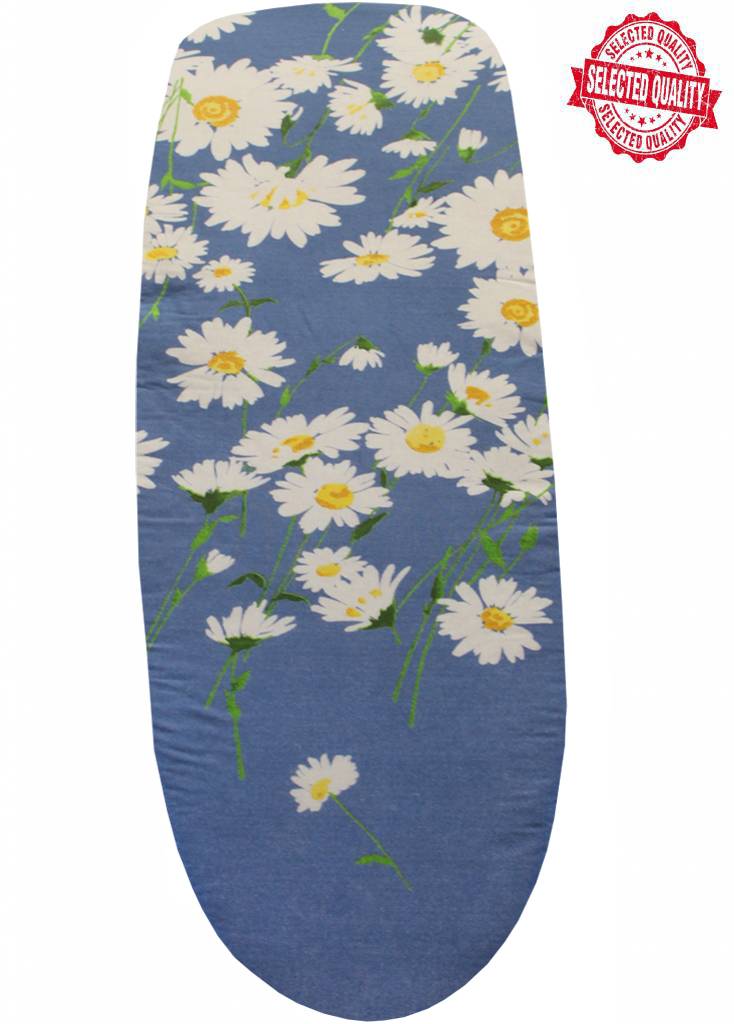 Strijkplankhoes 140 X 50 cm. Blauw / witte bloem