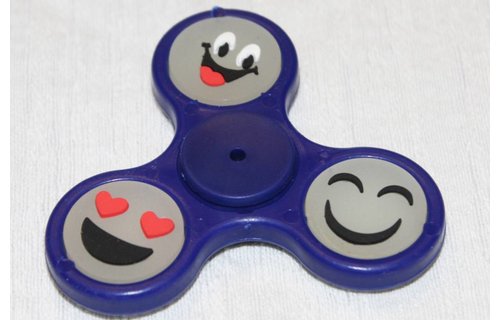 Hand spinner smiley Blauw