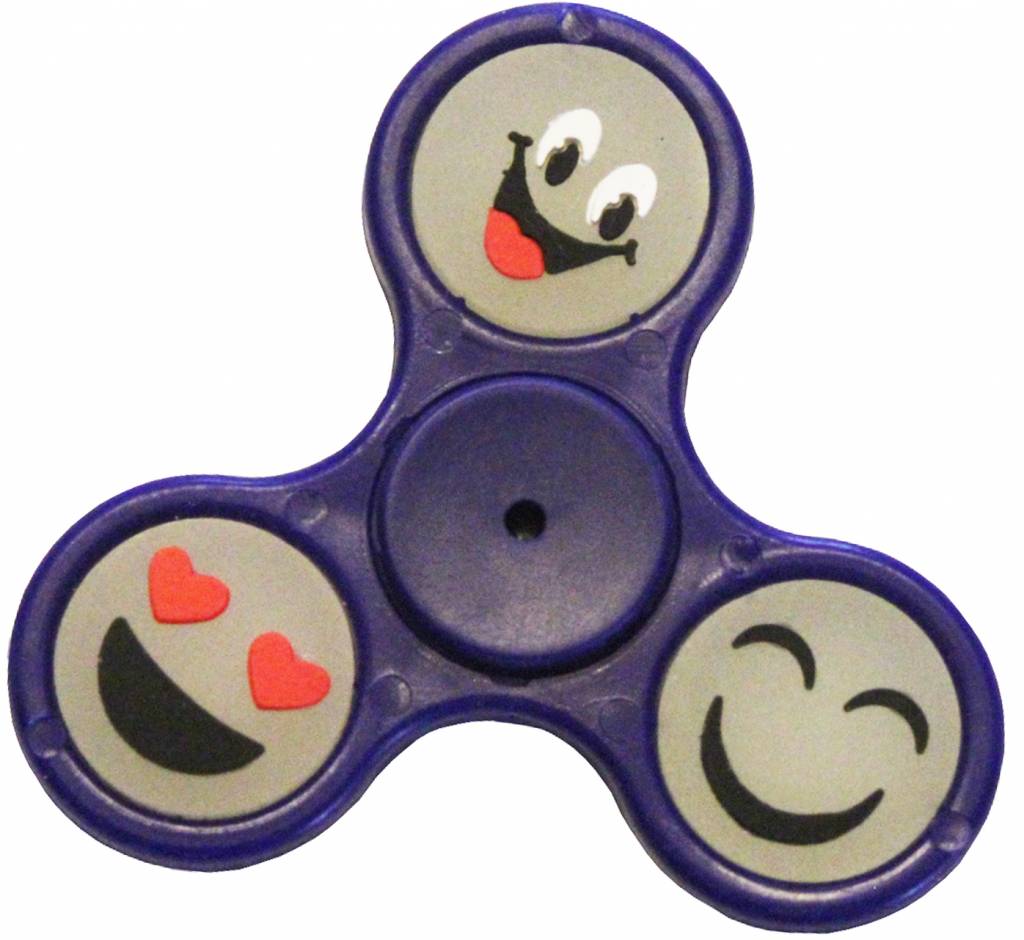 Hand spinner smiley Blauw