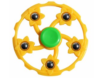 Hand spinner Geel 5 kogels rond