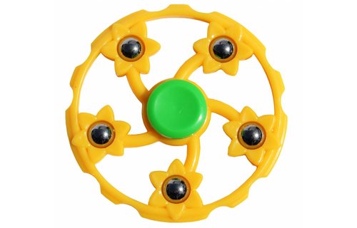 Hand spinner Geel 5 kogels rond