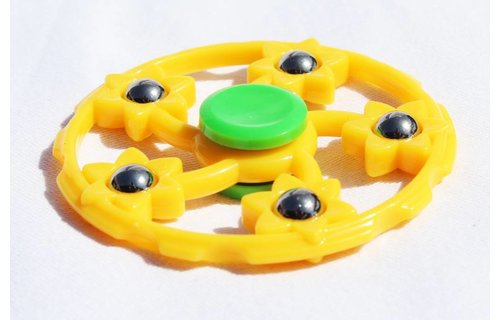 Hand spinner Geel 5 kogels rond