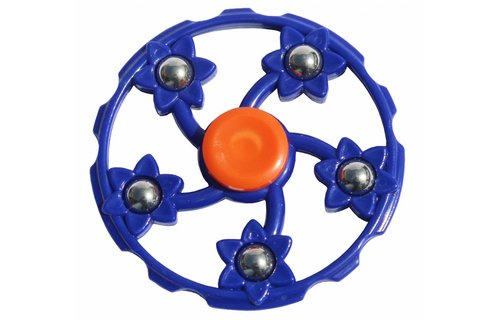 Hand spinner Blauw 5 kogels rond