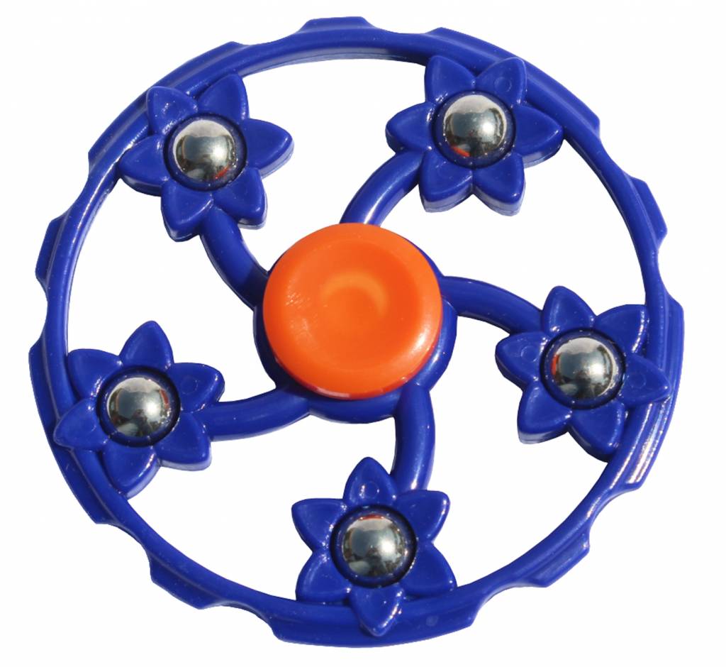 Hand spinner Blauw 5 kogels rond