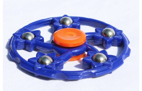 Hand spinner Blauw 5 kogels rond