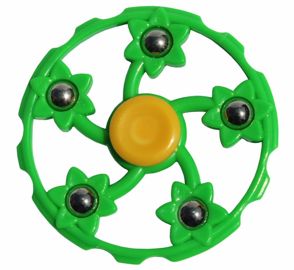 Hand spinner Groen 5 kogels rond