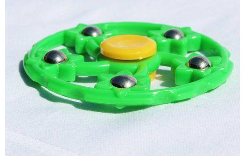 Hand spinner Groen 5 kogels rond