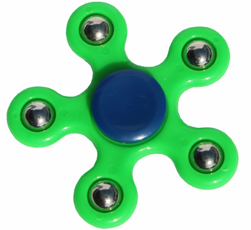Hand spinner 5 arm kogels Groen
