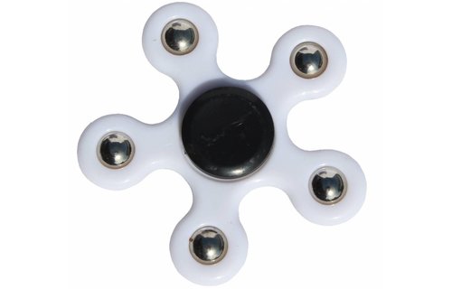 Hand spinner 5 arm kogels Wit