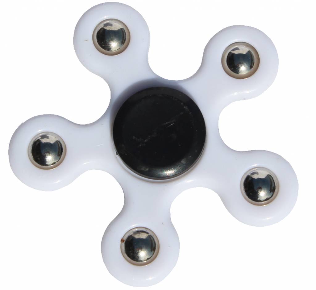 Hand spinner 5 arm kogels Wit