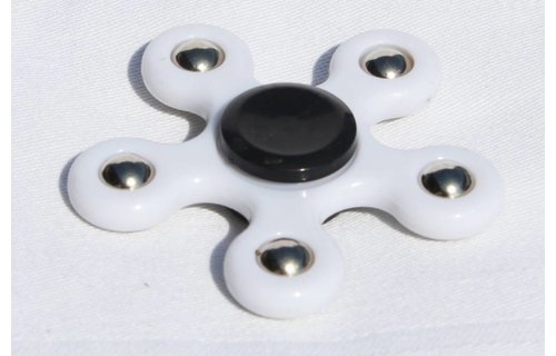 Hand spinner 5 arm kogels Wit