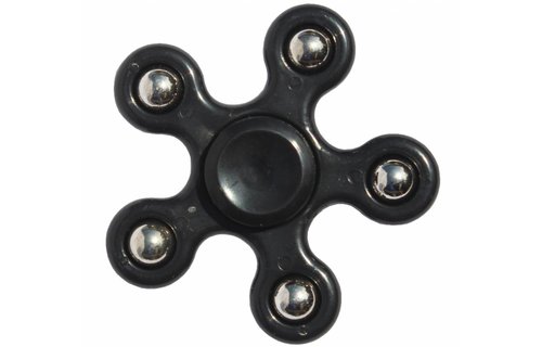 Hand spinner 5 arm kogels Zwart