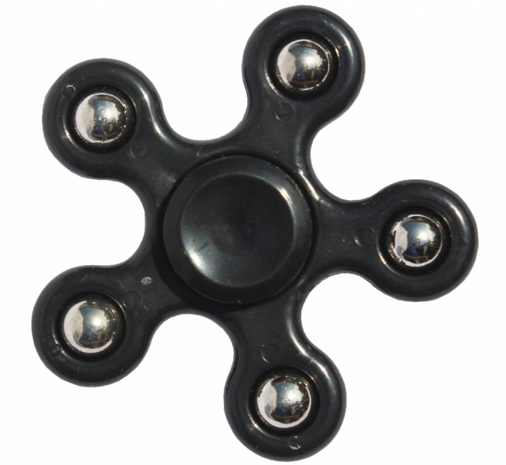 Hand spinner 5 arm kogels Zwart
