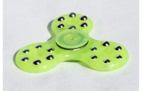 Hand spinner 18 kogeltjes Fluo geel