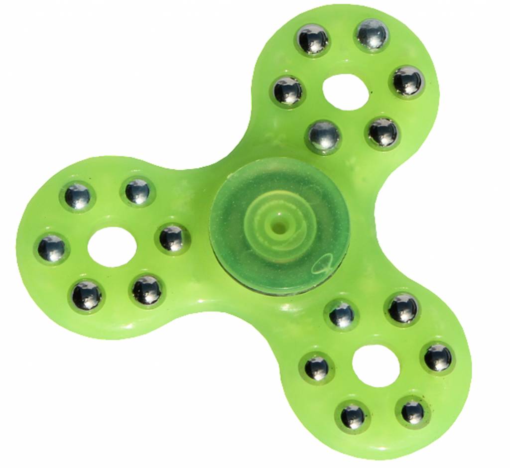 Hand spinner 18 kogeltjes Fluo geel