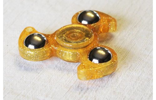 Hand spinner Glitter drietand Orange