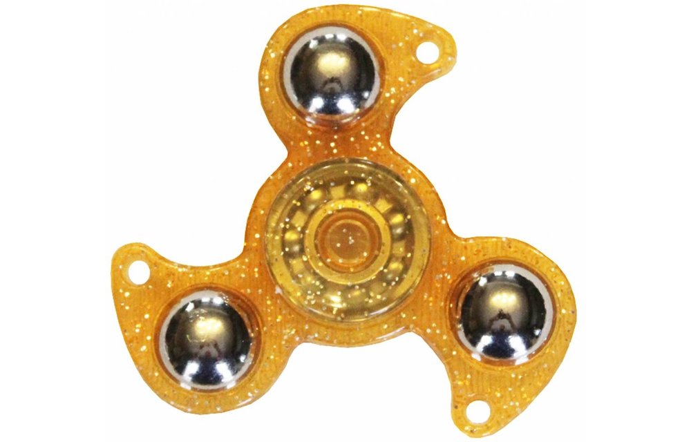 Hand spinner Glitter drietand Orange Hand spinner Glitter drietand Orange