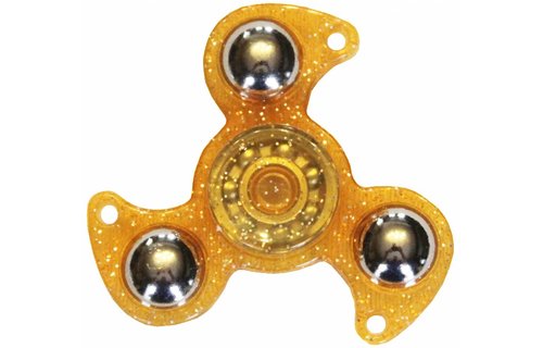 Hand spinner Glitter drietand Orange