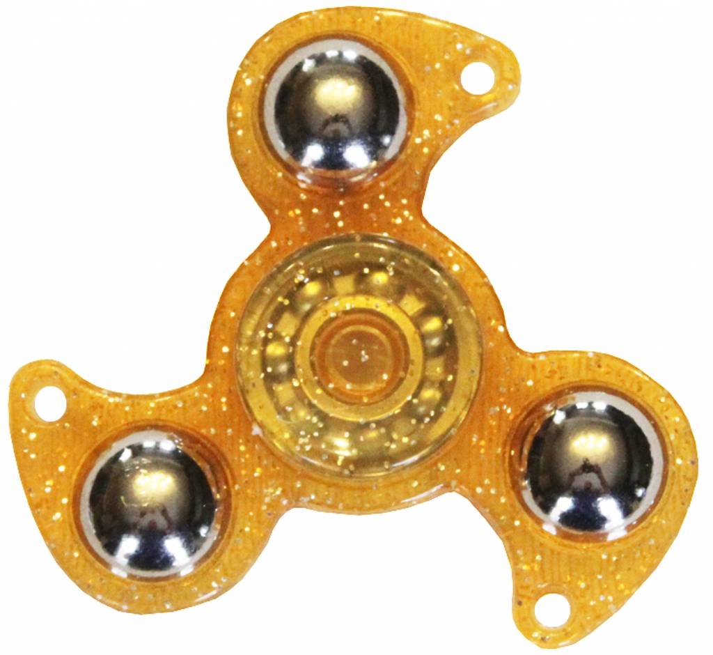 Hand spinner Glitter drietand Orange
