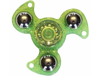 Hand spinner Glitter drietand Groen