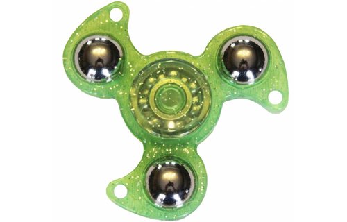 Hand spinner Glitter drietand Groen Hand spinner Glitter drietand Groen